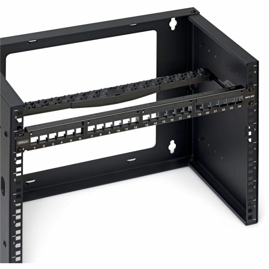 Alternate-Image2 Image for StarTech 24 Port 1U Blank Keystone Patch Panel with Cable Management Bar, Rackmount Patch Panel for RJ45 UTP Network Jacks