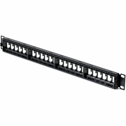Alternate-Image1 Image for StarTech 24 Port 1U Blank Keystone Patch Panel with Cable Management Bar, Rackmount Patch Panel for RJ45 UTP Network Jacks