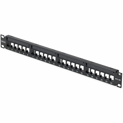 Main Image for StarTech 24 Port 1U Blank Keystone Patch Panel with Cable Management Bar, Rackmount Patch Panel for RJ45 UTP Network Jacks
