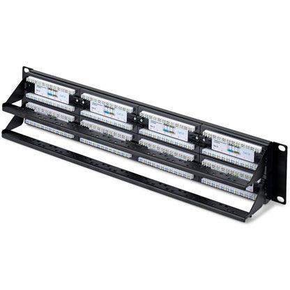Alternate-Image1 Image for StarTech.com 48-Port 2U Rackmount Cat6 Patch Panel, RJ45, UTP, 110 Punch-Down, Cat 6 Ethernet Patch Panel for Network Server Rack
