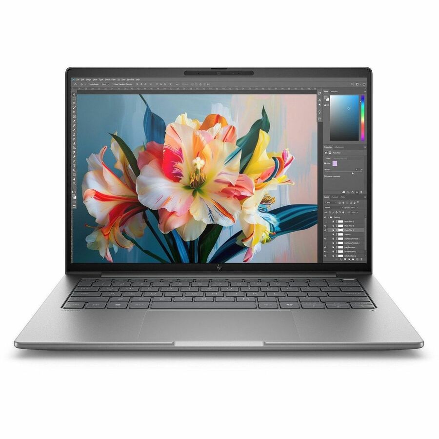 Front Image for HP ZBook 8 G1i 14" Touchscreen Mobile Workstation - WUXGA - 60 Hz - Intel Core Ultra 7 255H - 16 GB - 512 GB SSD - English Keyboard - Meteor Silver