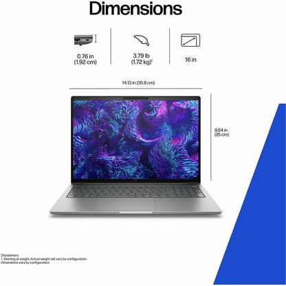 Alternate-Image5 Image for HP ZBook 8 G1i 16" Mobile Workstation - WUXGA - 60 Hz - Intel Core Ultra 7 255H - 16 GB - 512 GB SSD - English Keyboard - Meteor Silver