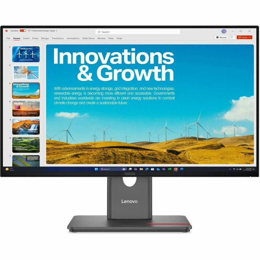 Front Image for Lenovo ThinkVision P24QD-40 24" Class WQHD LED Monitor - 16:9 - Eclipse Black