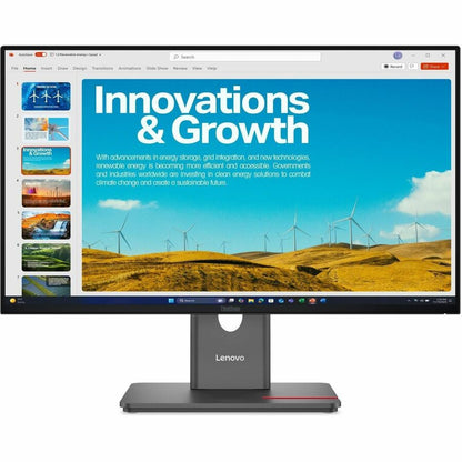 Front Image for Lenovo ThinkVision P24QD-40 24" Class WQHD LED Monitor - 16:9 - Eclipse Black