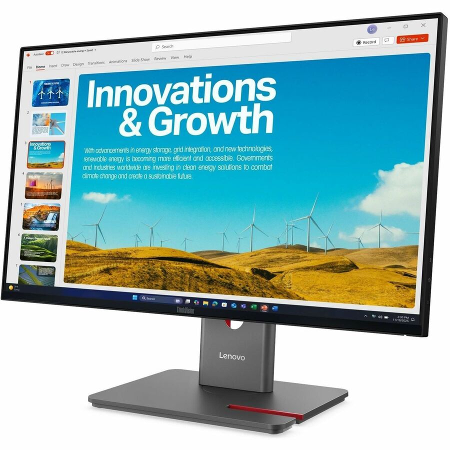 Alternate-Image1 Image for Lenovo ThinkVision P24QD-40 24" Class WQHD LED Monitor - 16:9 - Eclipse Black