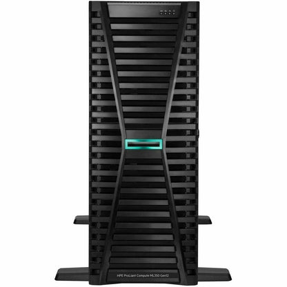 Front Image for HPE ProLiant ML350 Gen12 4U Tower Server - 1 x Intel Xeon 6505P 2 GHz - 64 GB RAM - 960 GB SSD - (2 x 480GB) SSD Configuration - Serial ATA/600, 12Gb/s SAS, NVMe Controller