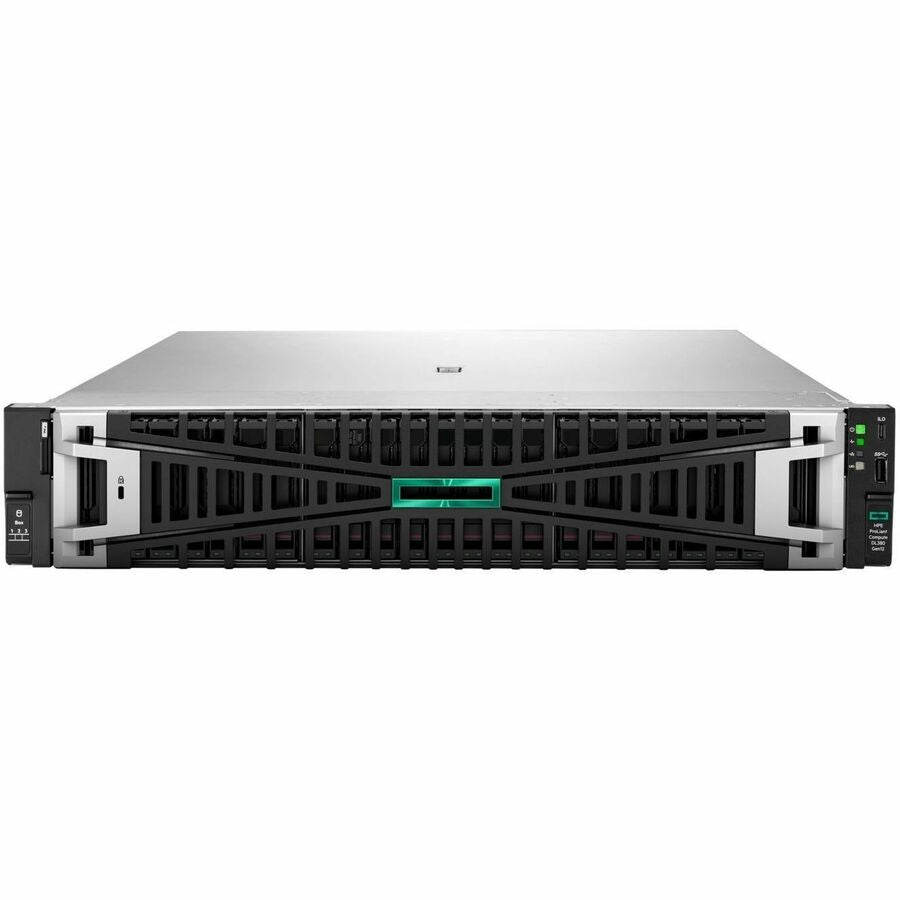 Front Image for HPE ProLiant DL380 Gen12 2U Rack Server - 1 x Intel Xeon 6517P 3.20 GHz - 64 GB RAM - Serial ATA/600, 12Gb/s SAS, NVMe Controller