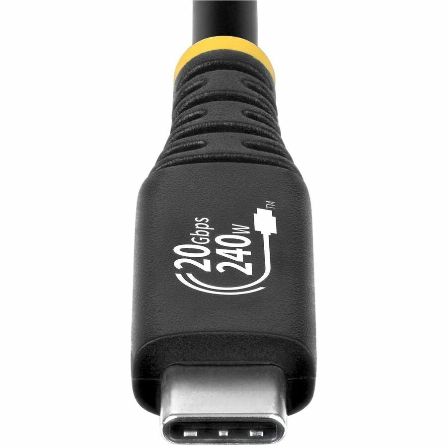 Alternate-Image5 Image for StarTech 6ft (1.8m) USB4 Cable, 20Gbps, USB-IF Certified USB-C Cable, 240W PD EPR, 4K 120Hz DP 2.1, TPE Jacket, Black USB-C Cord