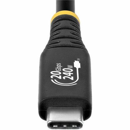 Alternate-Image5 Image for StarTech 6ft (1.8m) USB4 Cable, 20Gbps, USB-IF Certified USB-C Cable, 240W PD EPR, 4K 120Hz DP 2.1, TPE Jacket, Black USB-C Cord