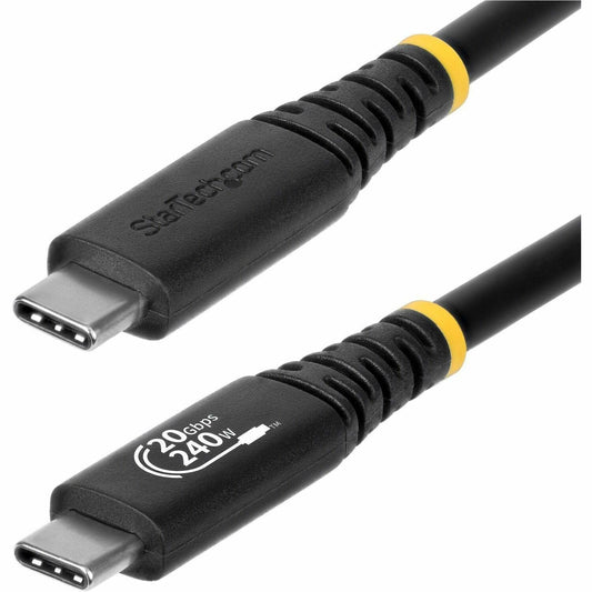 Main Image for StarTech 6ft (1.8m) USB4 Cable, 20Gbps, USB-IF Certified USB-C Cable, 240W PD EPR, 4K 120Hz DP 2.1, TPE Jacket, Black USB-C Cord