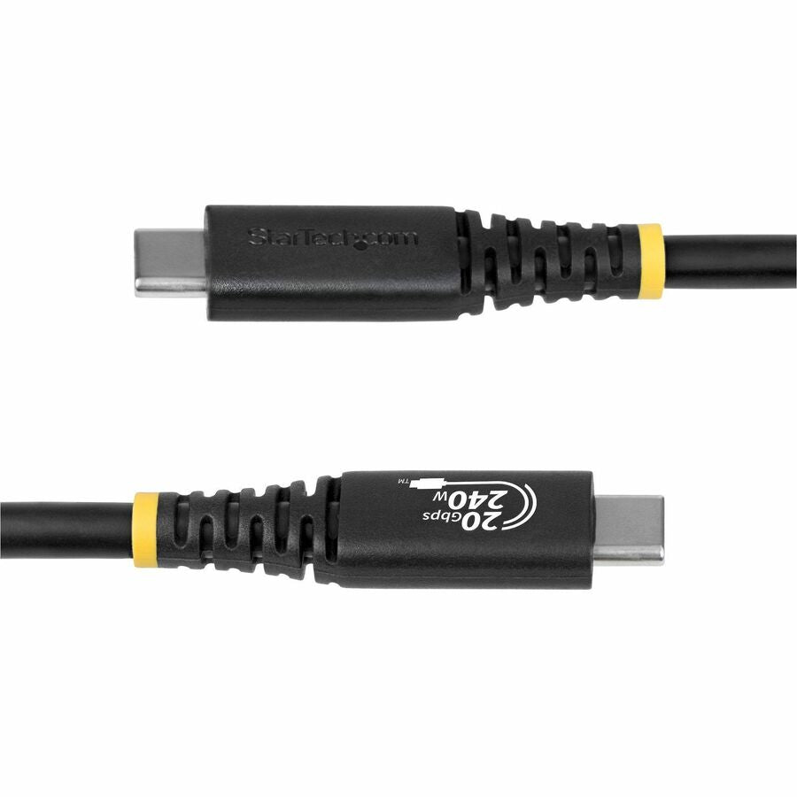 Alternate-Image4 Image for StarTech 6ft (1.8m) USB4 Cable, 20Gbps, USB-IF Certified USB-C Cable, 240W PD EPR, 4K 120Hz DP 2.1, TPE Jacket, Black USB-C Cord
