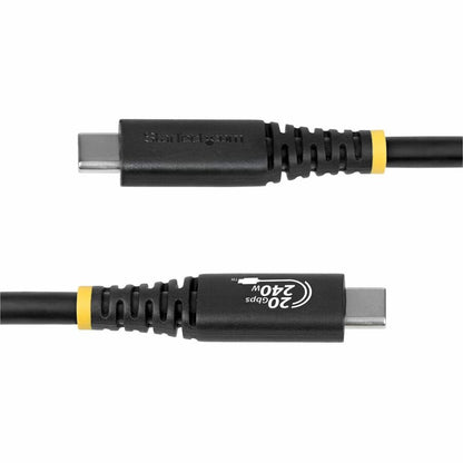 Alternate-Image4 Image for StarTech 6ft (1.8m) USB4 Cable, 20Gbps, USB-IF Certified USB-C Cable, 240W PD EPR, 4K 120Hz DP 2.1, TPE Jacket, Black USB-C Cord