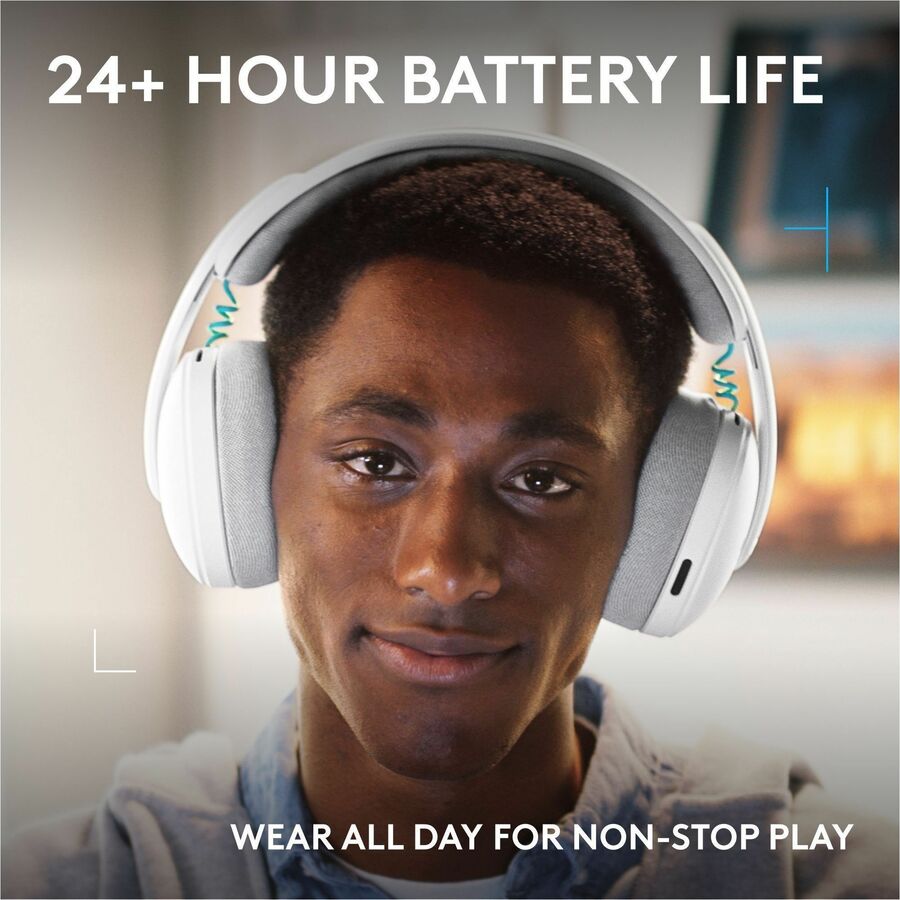 Alternate-Image6 Image for Logitech G325 LIGHTSPEED Wireless Bluetooth Gaming Headset, All-Day Comfort, Built-In Mic with Noise Reduction, 24-Bit Audio, Switch, White