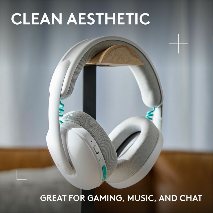 Alternate-Image7 Image for Logitech G325 LIGHTSPEED Wireless Bluetooth Gaming Headset, All-Day Comfort, Built-In Mic with Noise Reduction, 24-Bit Audio, Switch, White