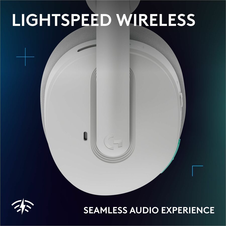 Alternate-Image3 Image for Logitech G325 LIGHTSPEED Wireless Bluetooth Gaming Headset, All-Day Comfort, Built-In Mic with Noise Reduction, 24-Bit Audio, Switch, White