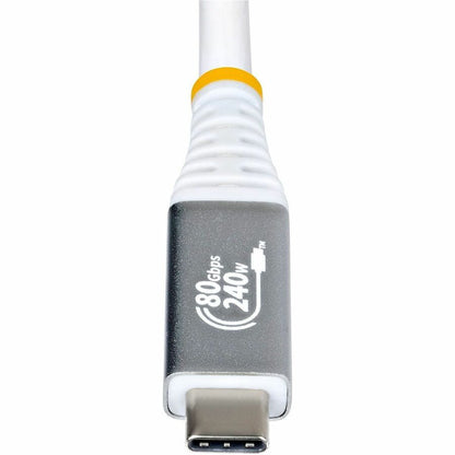 Alternate-Image5 Image for StarTech 1.5ft (45cm) USB4 Cable, 80Gbps, USB-IF Certified USB-C Cable, 240W, 8K 120Hz/4K 240Hz DP2.1, Thunderbolt 4 Compatible, White