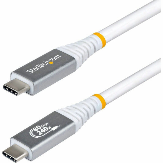 Main Image for StarTech 5ft (1.5m) USB4 Cable, 80Gbps, USB-IF Certified USB-C Cable, 240W, 8K 120Hz/4K 240Hz DP2.1, Thunderbolt 4 Compatible, White