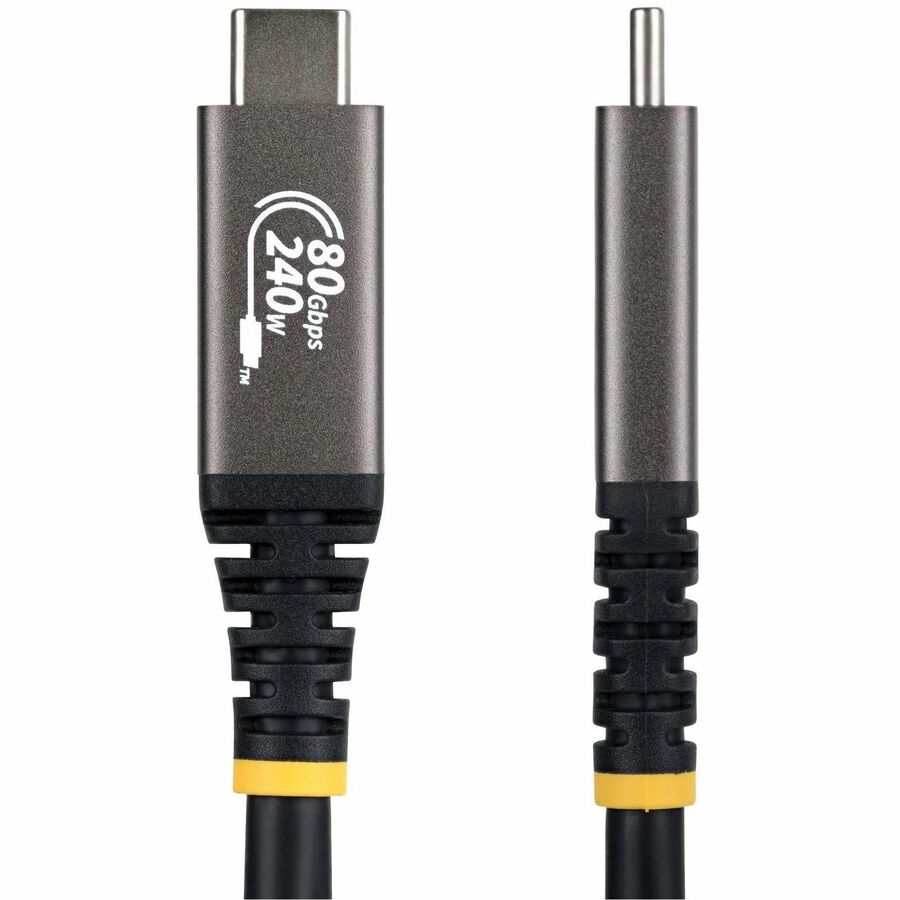 Alternate-Image3 Image for StarTech 1.5ft (45cm) USB4 Cable, 80Gbps, USB-IF Certified USB-C Cable, 240W, 8K 120Hz/4K 240Hz DP2.1, Thunderbolt 4 Compatible, Black