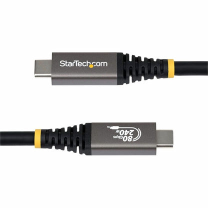 Alternate-Image4 Image for StarTech 1.5ft (45cm) USB4 Cable, 80Gbps, USB-IF Certified USB-C Cable, 240W, 8K 120Hz/4K 240Hz DP2.1, Thunderbolt 4 Compatible, Black