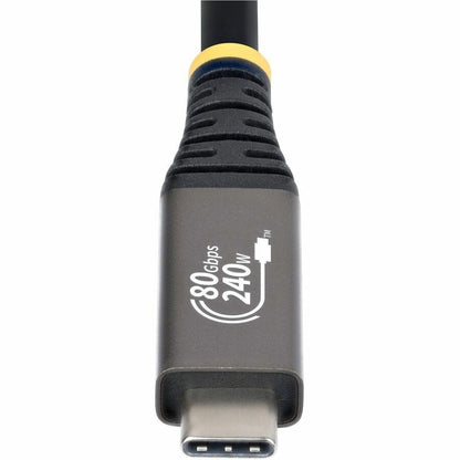 Alternate-Image5 Image for StarTech 1.5ft (45cm) USB4 Cable, 80Gbps, USB-IF Certified USB-C Cable, 240W, 8K 120Hz/4K 240Hz DP2.1, Thunderbolt 4 Compatible, Black
