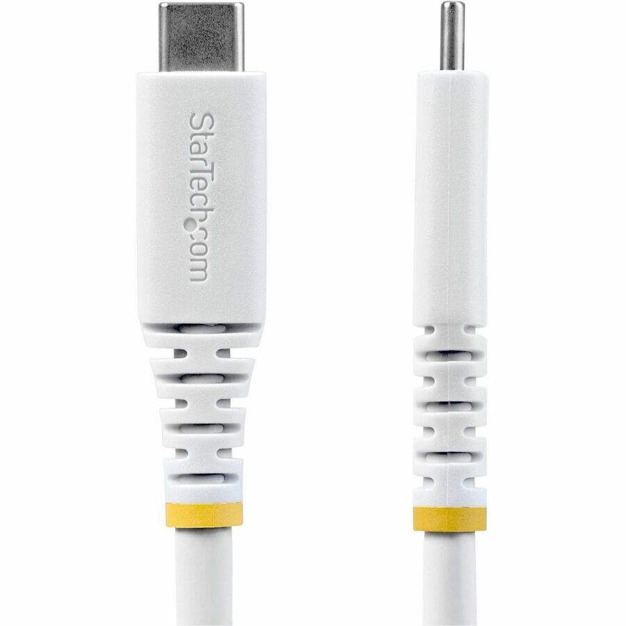 Alternate-Image3 Image for StarTech 6ft (1.8m) USB4 Cable, 20Gbps, USB-IF Certified USB-C Cable, 240W PD EPR, 4K 120Hz DP 2.1, TPE Jacket, White USB-C Cord