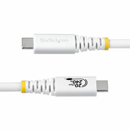 Alternate-Image4 Image for StarTech 6ft (1.8m) USB4 Cable, 20Gbps, USB-IF Certified USB-C Cable, 240W PD EPR, 4K 120Hz DP 2.1, TPE Jacket, White USB-C Cord