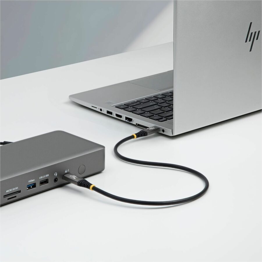 Alternate-Image7 Image for StarTech 3ft (91cm) USB4 Cable, 80Gbps, USB-IF Certified USB-C Cable, 240W, 8K 120Hz/4K 240Hz DP2.1, Thunderbolt 4 Compatible, Black