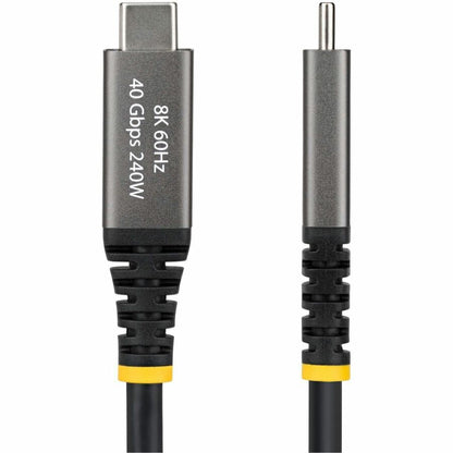 Alternate-Image2 Image for StarTech 6ft (1.8m) Active USB4 Cable, 40Gbps, 240W, 8K 60Hz/4K 240Hz DP2.1, Thunderbolt 4 Compatible USB-C Cable, Black USB-C Cord