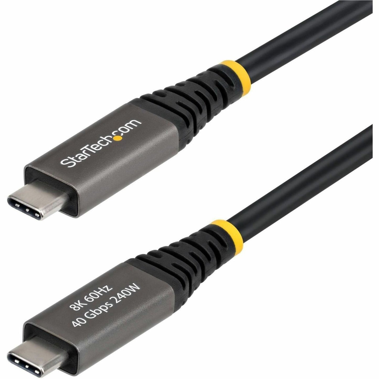 Main Image for StarTech 6ft (1.8m) Active USB4 Cable, 40Gbps, 240W, 8K 60Hz/4K 240Hz DP2.1, Thunderbolt 4 Compatible USB-C Cable, Black USB-C Cord