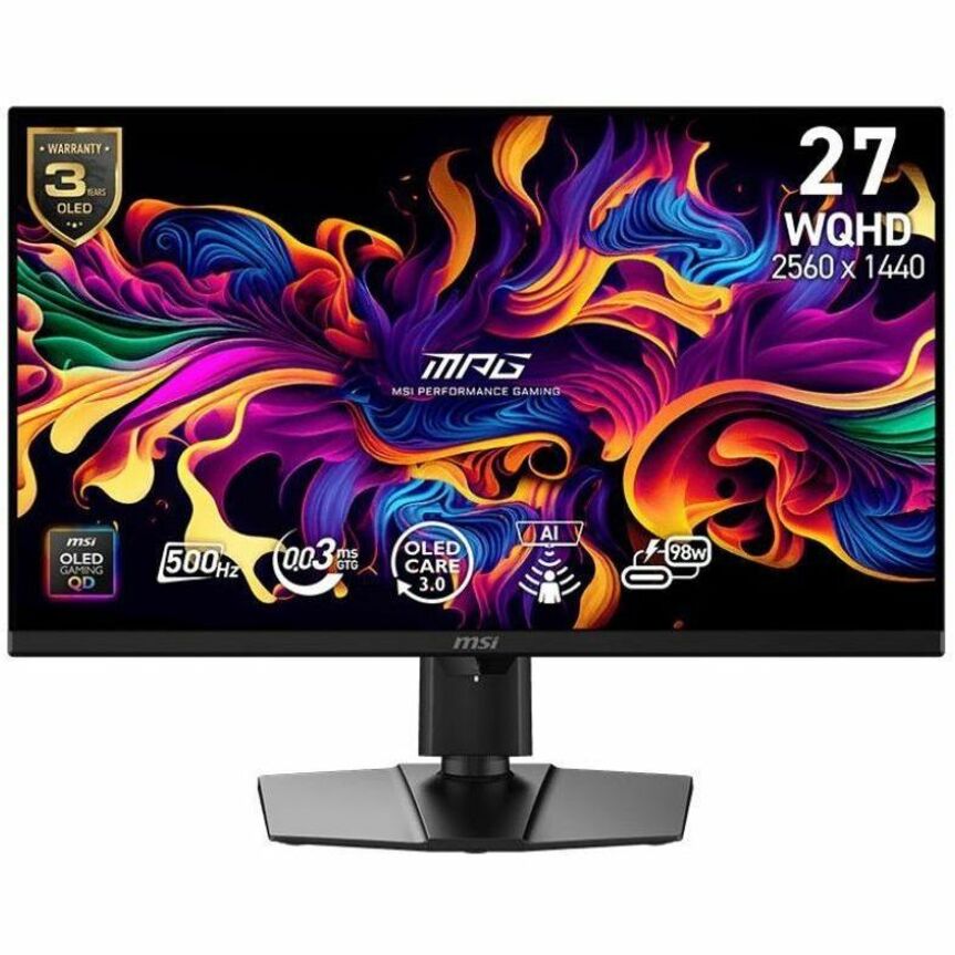 Front Image for MSI 271QR QD-OLED X50 27" Class WQHD Gaming OLED Monitor - 16:9 - Black