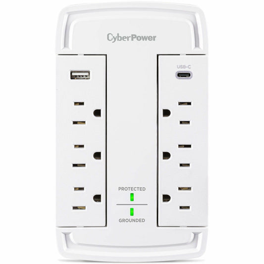 Main Image for CyberPower CSP6WSUC Home and Office 6 - Outlet Surge Protector with 2400 J Surge Suppression