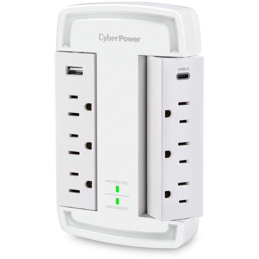 Alternate-Image3 Image for CyberPower CSP6WSUC Home and Office 6 - Outlet Surge Protector with 2400 J Surge Suppression