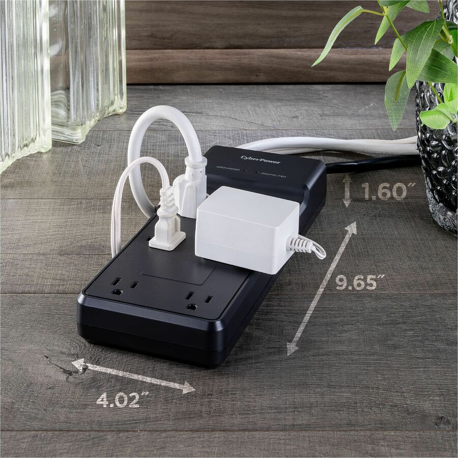 Alternate-Image10 Image for CyberPower CSB806R1 Essential 8 - Outlet Surge Protector with 4800 J Surge Suppression