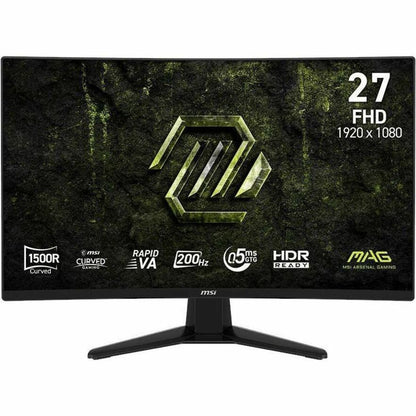 Front Image for MSI MAG 274CF E20 - MAG274CFE20 - Gaming Monitor - 27" FHD 200Hz Rapid VA Display - Adaptive-Sync - HDMI - DisplayPort