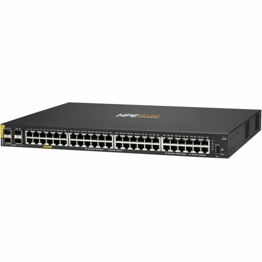 Alternate-Image1 Image for Aruba CX 6000 48p 10M/100M/1G Class4 PoE 4p SFP 1G 370W Switch