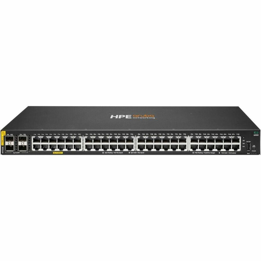 Alternate-Image1 Image for Aruba CX 6000 48p 10M/100M/1G Class4 PoE 4p SFP 1G 740W Switch