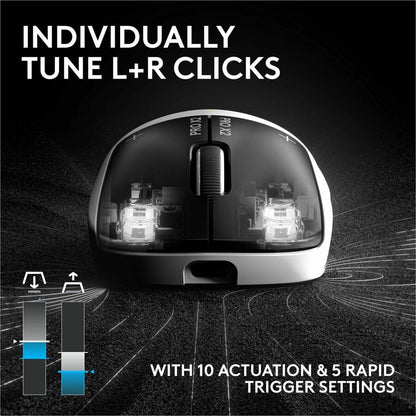 Alternate-Image4 Image for Logitech PRO X2 SUPERSTRIKE LIGHTSPEED Wireless Gaming Mouse, Ultra-Fast Performance, Customizable Click Haptics, USB-C charging