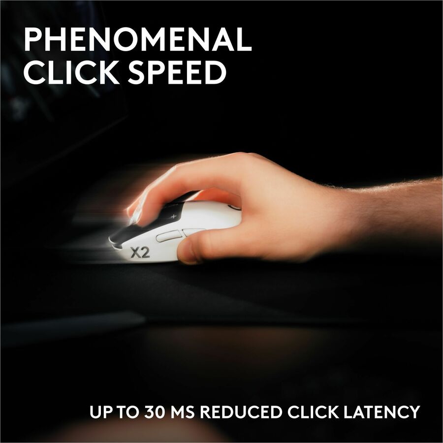 Alternate-Image3 Image for Logitech PRO X2 SUPERSTRIKE LIGHTSPEED Wireless Gaming Mouse, Ultra-Fast Performance, Customizable Click Haptics, USB-C charging
