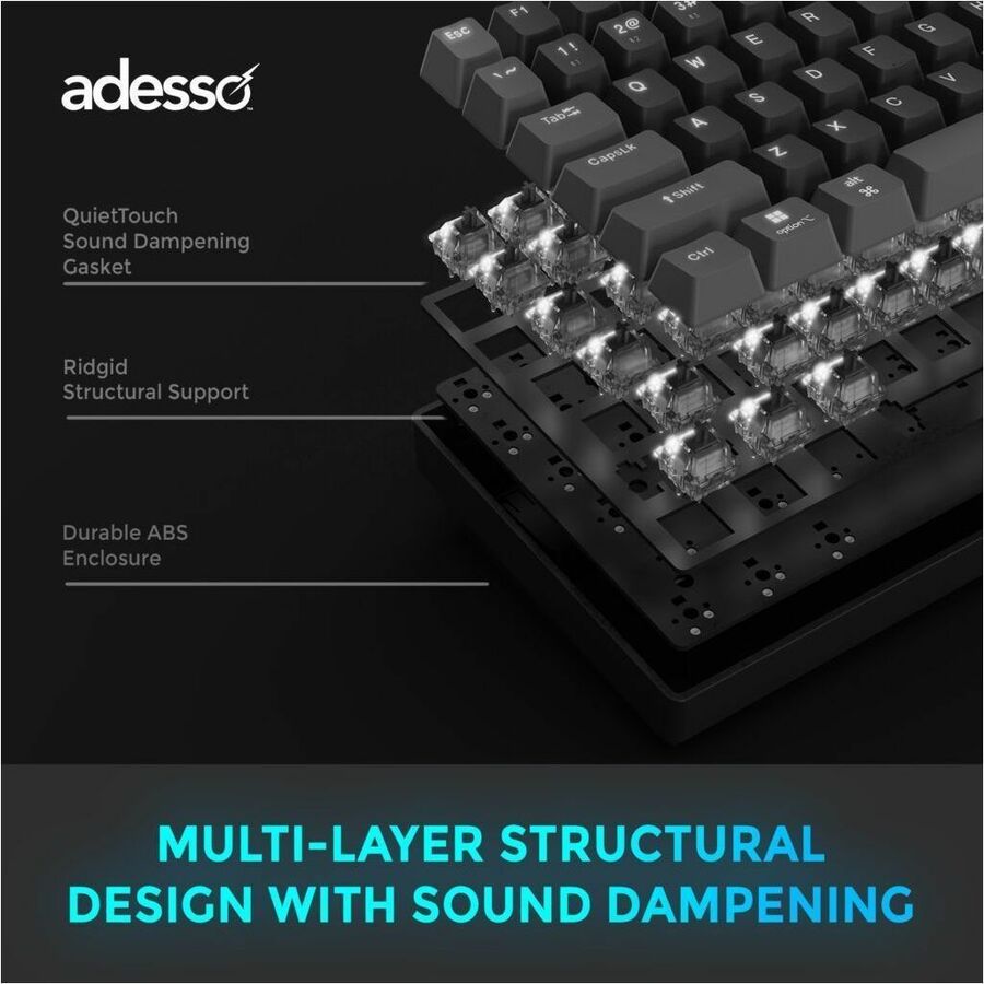 Alternate-Image1 Image for Adesso EasyTouch-130SB Desktop Mechanical Keyboard with Smart Card Reader
