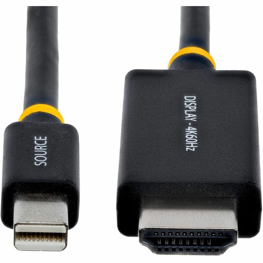 Alternate-Image3 Image for StarTech 3ft (91cm) Mini DisplayPort to HDMI Adapter Cable, 4K 60Hz with HBR3/HDCP 2.3/DPCP, MDP to HDMI 2.0 Active Video Converter