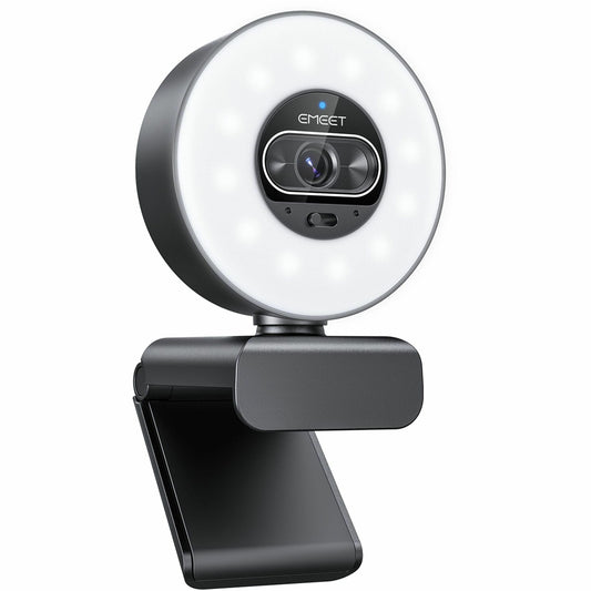 Main Image for EMEET S600 Light 4K StreamCam with 1/2" Sensor, 0.2S PDAF, 2 Mics, Ring Light with Dial Control, 4 Lighting Modes with App Control