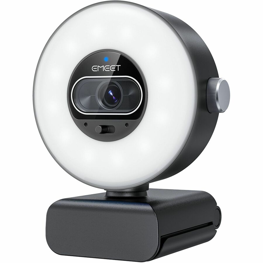 Left Image for EMEET S600 Light 4K StreamCam with 1/2" Sensor, 0.2S PDAF, 2 Mics, Ring Light with Dial Control, 4 Lighting Modes with App Control
