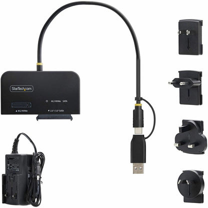 Alternate-Image6 Image for StarTech USB-C/USB-A to M.2 NVMe and 2.5in/3.5in SATA Adapter, 10Gbps, Tool-Free External SSD Hard Drive Reader, B+M/M-Key