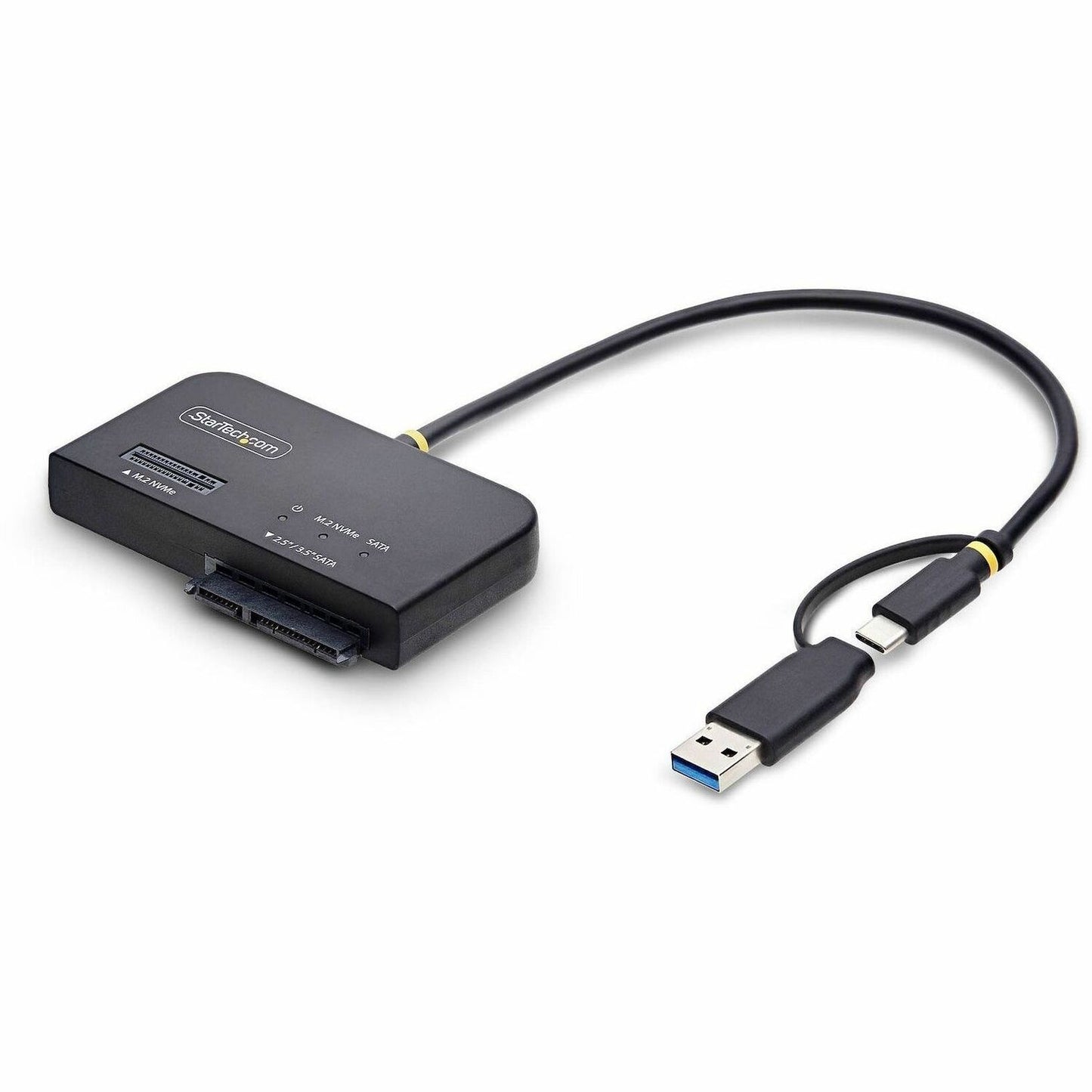 Main Image for StarTech USB-C/USB-A to M.2 NVMe and 2.5in/3.5in SATA Adapter, 10Gbps, Tool-Free External SSD Hard Drive Reader, B+M/M-Key