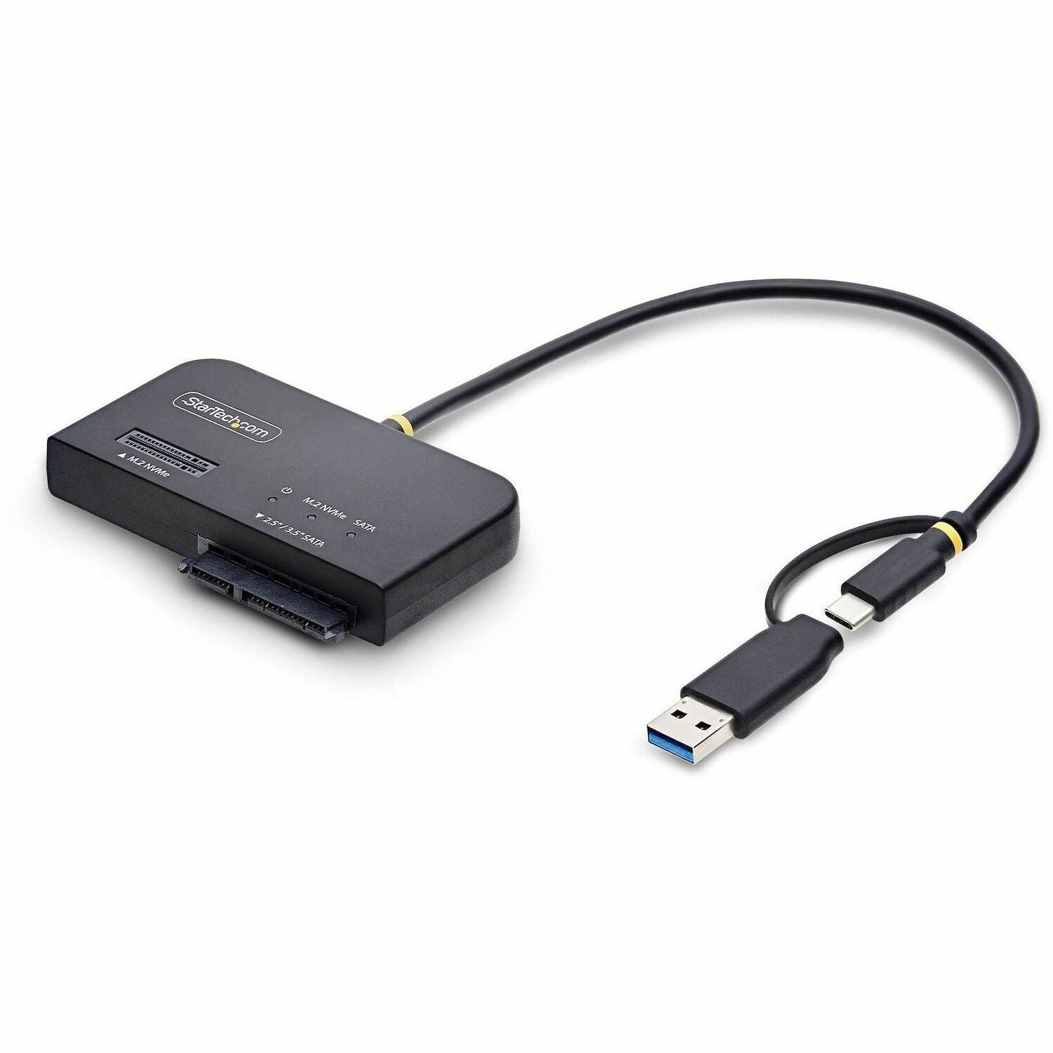 Main Image for StarTech USB-C/USB-A to M.2 NVMe and 2.5in/3.5in SATA Adapter, 10Gbps, Tool-Free External SSD Hard Drive Reader, B+M/M-Key