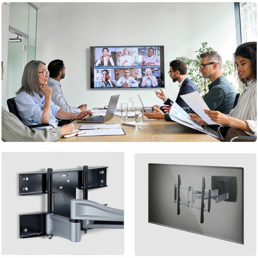 Alternate-Image1 Image for StarTech Heavy-Duty Articulating TV Wall Mount for up to 100-inch and 187.4lb/85kg Flat Screens, VESA, Low-Profile Bracket, TAA