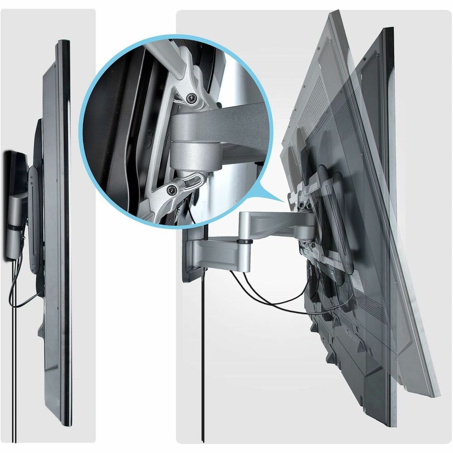 Alternate-Image4 Image for StarTech Heavy-Duty Articulating TV Wall Mount for up to 100-inch and 187.4lb/85kg Flat Screens, VESA, Low-Profile Bracket, TAA