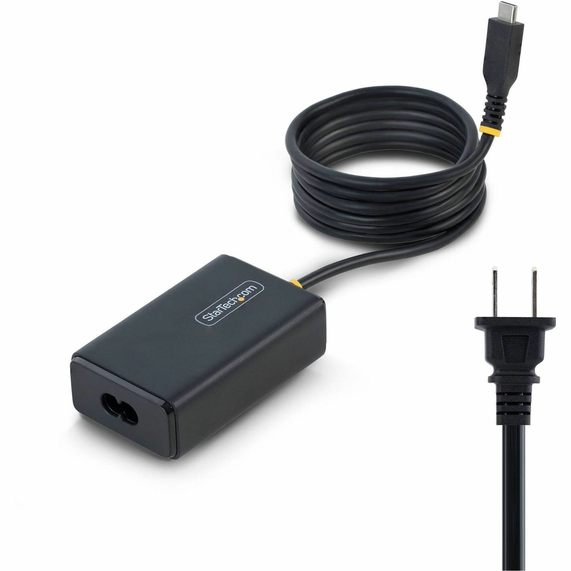 Main Image for StarTech 65W USB-C Laptop Charger, 5ft (1.5m) Tethered USB-C Cable, Power Adapter Brick for Dell, XPS, HP ProBook, MacBook Pro