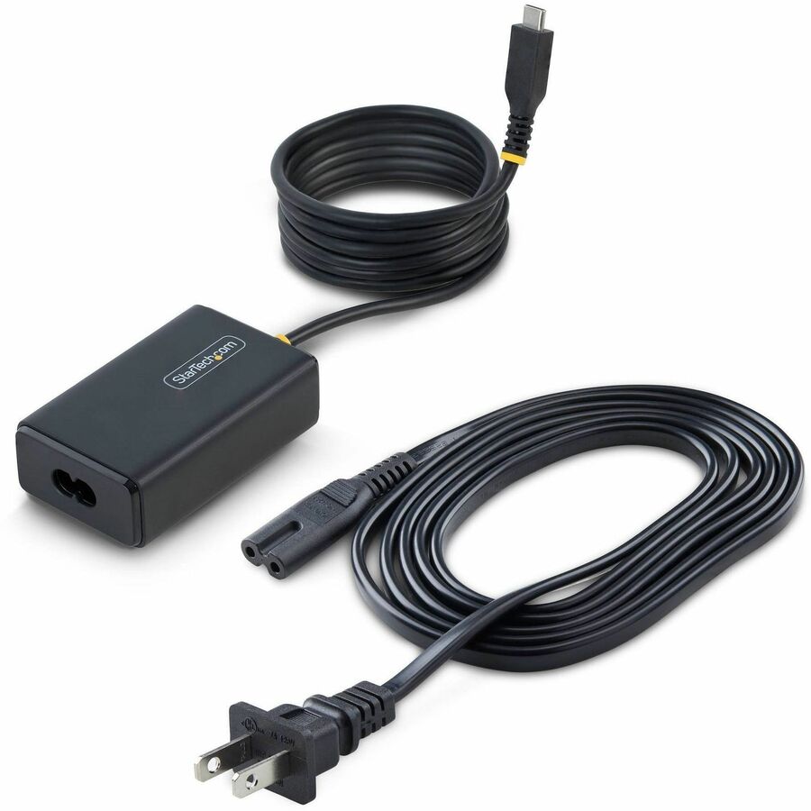 Alternate-Image6 Image for StarTech 65W USB-C Laptop Charger, 5ft (1.5m) Tethered USB-C Cable, Power Adapter Brick for Dell, XPS, HP ProBook, MacBook Pro