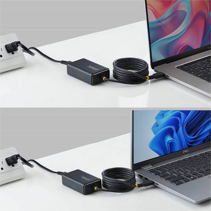 Alternate-Image2 Image for StarTech 65W USB-C Laptop Charger, 5ft (1.5m) Tethered USB-C Cable, Power Adapter Brick for Dell, XPS, HP ProBook, MacBook Pro